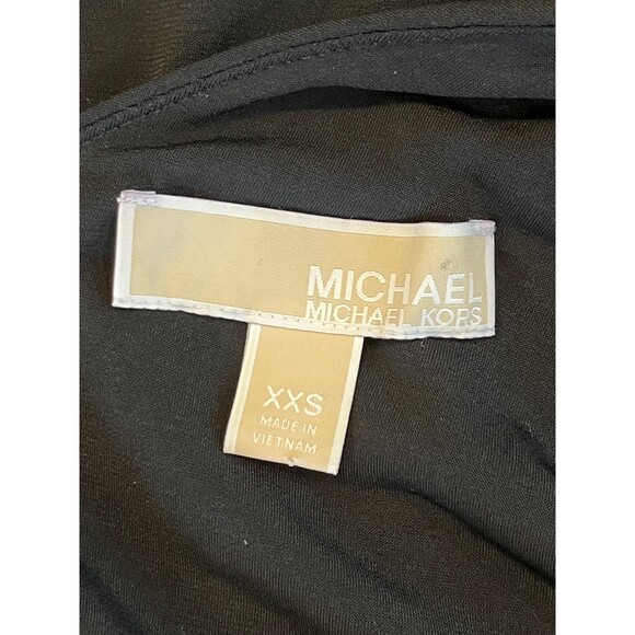 Michael Kors Black One Shoulder Mini Dress Gold XXS Cocktail Night Out - Picture 4 of 7